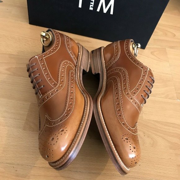 Grenson Tim Little Bumble BEE Tan Leather Brogue Shoes main image 12